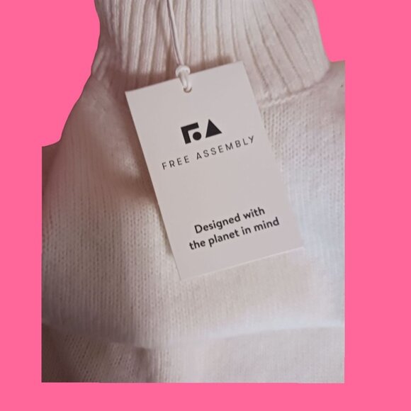 Free Assembly Womens Sleeveless Turtleneck Sweater Dress Wht XSmall - Picture 7 of 12